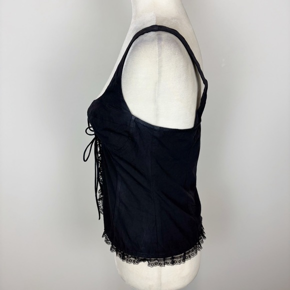 More To Come Cristal Tie Front Top in Black Size S - Picture 7 of 12